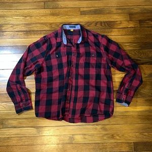 Men’s Large Flannel | Tailor Vintage | Luxe Performance | Color: Red/Black